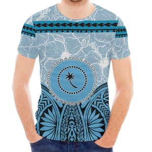 Camisetas con Estampado Frontal del Mapa de la Bandera de las Estados Federados de Micronesia, Emblema Nacional FSM, 100% Poliéster, Manga Corta, Ecológicas - Product Image 1