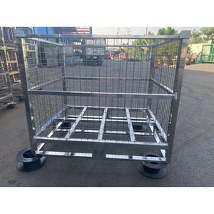 Palette en fil métallique empilable et pliable, conçue pour un stockage gain de place, pliage facile et manutention efficace des matériaux - Product Image 4