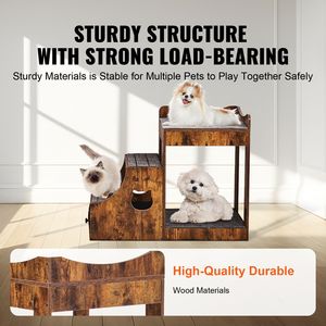 Letto a castello multi-livello rimovibile per animali domestici con scale e contenitore, lettino da finestra per cani/gatti, elegante divano letto per animali domestici - Product Image 4