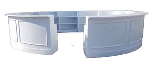 Comptoir de bar ovale en bois avec rangement, pliable, hauteur réglable, table de bar, porte-bouteilles, écologique, durable, multifonctionnel - Product Image 3