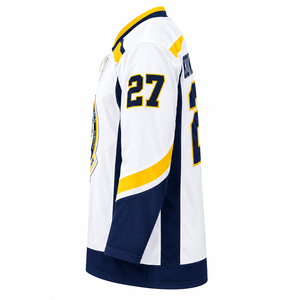 Wholesale Sublimated Ice Hockey Jersey White Navy Blue <b>Yellow</b> Team Practice Uniform <b>Lace</b> Up Neck Mens Long Sleeve Breathable - Product Image 5