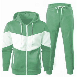 Ensemble de survêtement sportif personnalisé pour hommes et femmes, veste zippée intégrale et pantalon de jogging, imprimé délavé à l'acide, à capuche unie - Product Image 1