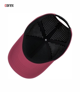 Maroon 6-Panel <b>Baseball</b> Laser Cut Breathable Waterproof Fitted Unisex Casual Outdoor Spring Summer 100% Polyester Adjustable - Product Image 4