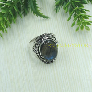 Natural Labradorite Gemstone <b>Ring</b> 925 Sterling Silver Handmade <b>Statement</b> <b>Ring</b> Vintage Boho Jewelry Gift For Women Christmas Gift - Product Image 2