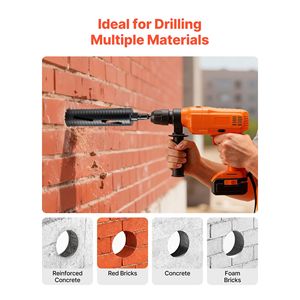 Punta diamantata per carotaggio a secco da 2 1/2 pollici di diametro, profondità di foratura 9 1/2 pollici, punte interne da 5/8-11 per muratura e cemento - Product Image 4