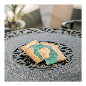 Ensemble de dessous de verre en résine en bois rond et carré tapis de boisson porte-gobelet thé caboteur Table basse salle à manger bureau accessoire de tous les jours - Product Image 5