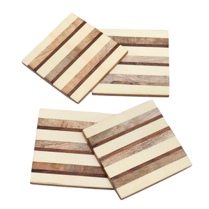 Wholesale Geometric Wood And Resin Coaster Handmade Square Striped <b>Epoxy</b> Resin Wooden Drink Mats For <b>Coffee</b> <b>Table</b> And Restaurant - Product Image 5