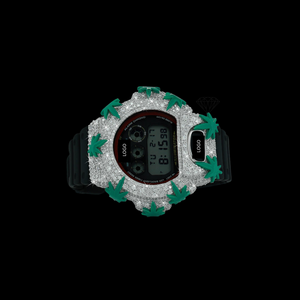Reloj G-Shock de Lujo con Diamantes, Correa Negra con Acabado Plateado Premium, Resistente al Agua, Regalo de Boda o Compromiso Unisex - Product Image 4