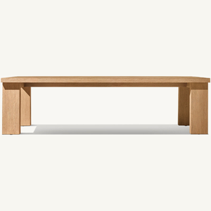 Mesa rectangular para exteriores con un estilo moderno y sencillo, hecha de madera de teca ecológica. - Product Image 3