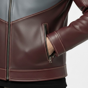 Veste en cuir véritable pour homme, édition limitée, taille américaine, appliqué en cuir d'agneau, broderie diamant, veste d'hiver de haute qualité pour homme - Product Image 5