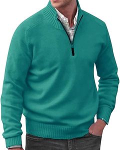 Pull à col roulé imprimé 100 % coton, sweat-shirt zippé à quart de col en polaire écologique pour homme, idéal pour le golf, le sport et les loisirs en hiver - Product Image 2