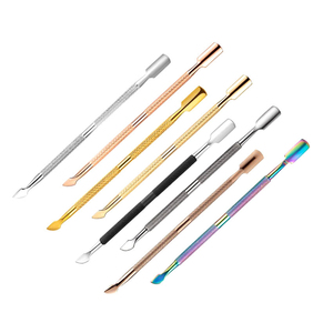 Pousse-cuticules professionnel ultra-affûté en acier inoxydable, double usage, réutilisable pour salon de manucure et usage domestique - Product Image 1