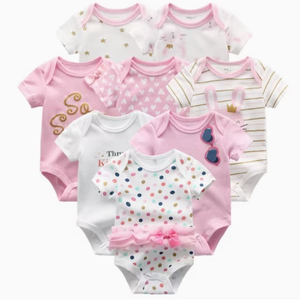 ชุดรอมเปอร์เด็กอ่อนผ้าฝ้ายออร์แกนิค คอวี แขนสั้น ติดกระดุมแป๊ก แบบยูนิเซ็กซ์ สำหรับทารกแรกเกิด รับผลิตแบบ OEM ODM - Product Image 2