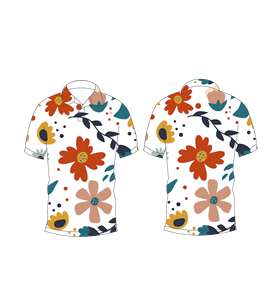 เสื้อโปโลผู้ชายสีขาวพิมพ์ลายดอกไม้สไตล์เรโทรแขนสั้นลำลองแฟชั่นฤดูร้อน - Product Image 3