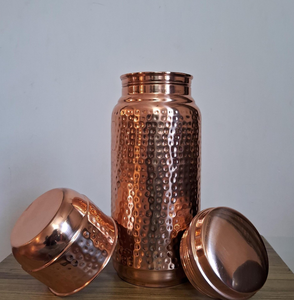 Recipiente de Cobre Hecho a Mano en India, con Acabado Metálico Brillante, Asa de Transporte con Anillo, Tapa Hermética, Ecológico, Reutilizable, Venta al por Mayor - Product Image 5