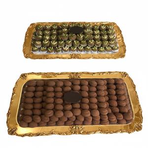 Plateau ovale en métal plaqué or fait main pour servir des chocolats et des bonbons, idéal pour les mariages, la maison et les hôtels, au meilleur prix - Product Image 5