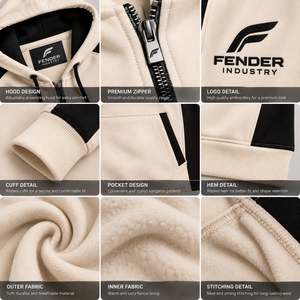 Sudadera con capucha y cremallera personalizada para mujer, de forro polar oversize, con bloques de color, sudadera con capucha y cremallera completa, estilo streetwear, chaqueta con capucha para mujer - Product Image 6
