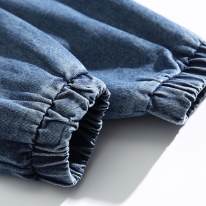 2026 Unisex Casual Blue Washed Denim Embroidered <b>Half</b> <b>Zip</b> Vintage Hooded Drawstring <b>Jacket</b> Windproof Eco-Friendly for <b>Men</b> Women - Product Image 3