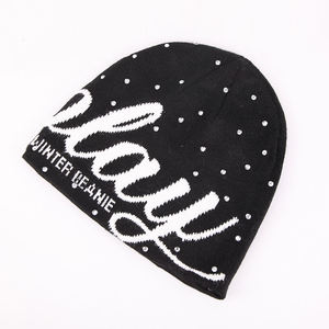 Unisex Stretch Knit Beanie Comfortable <b>Winter</b> <b>Cap</b> Bulk Supply Unisex Warm Street Style Beaded Beanies - Product Image 2