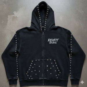 ODM Services Reasonable Price Zipper Hoodie <b>Rhinestone</b> Zip up <b>Jacket</b> Acid Wash Vintage Washed Men Fleece Streetwear Hoodie - Product Image 1