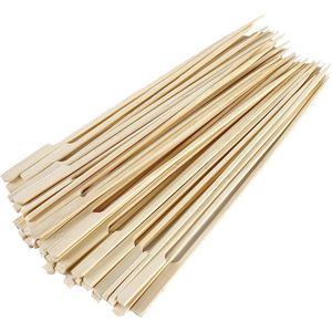 8\" Bamboo Paddle <b>Skewers</b> 100pc/Bag Outdoor Grilling Kabob and BBQ <b>Skewers</b> GM1076 Premium BBQ Accessories - Product Image 1
