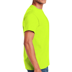 Camiseta Oversize de Cuello Alto con Hombros Caídos para Hombre, 100% Algodón Ecológico, Colores Personalizados 2025, Verde Seguridad, Estilo Urbano - Product Image 2