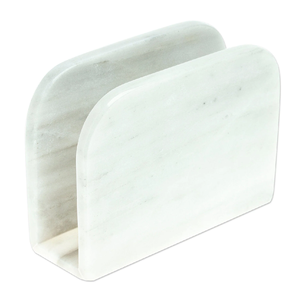 Handmade Modern White Grey Marble Napkin Holder Eco-Friendly home <b>living</b> area Dining table Decorative napkin holder - Product Image 6