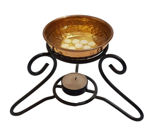 Support de brûleur en résine métallique dorée de luxe avec tamis amovible, porte-bougie chauffe-plat et encensoir pour le nettoyage par fumigation de l'encens - Product Image 5