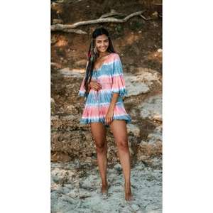 Vestido Mini Ria Sólido Natural, Hecho a Mano de Forma Ética, 100% Algodón Puro, Silueta Suave y Fluida, Ropa Sostenible para Mujer - Product Image 1