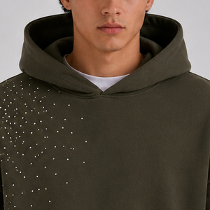 Sudaderas con Pedrería para Hombre, Diseño de Moda, Venta al por Mayor, Sudaderas con Pedrería para Hombre con Logotipo Personalizado - Product Image 3