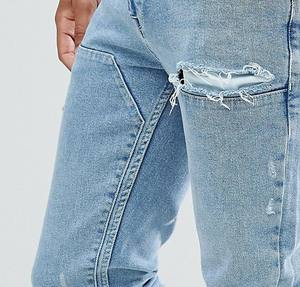 กางเกงยีนส์เดนิมผู้ชาย OEM กางเกงยีนส์สั่งทำพิเศษ สีดำ ทรงตรง สตรีทแวร์ แฟชั่นลำลอง กางเกงยีนส์ผู้ชายคุณภาพสูง - Product Image 6