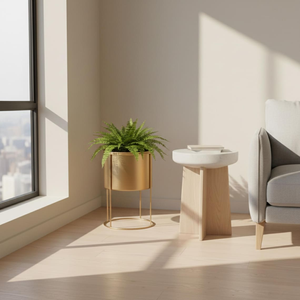Gold <b>Metal</b> Planter with <b>Stand</b> Elegant Decorative Flower Pot Holder Modern Indoor <b>Plant</b> Display for Living Room Bedroom Office - Product Image 4