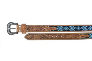 Fabriqué à la main Style Vintage Western hommes femmes Durable peau de vache cuir Floral décontracté cuivre boucle broderie tailles personnalisables - Product Image 3