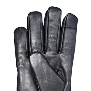 Black Sheepskin Leather <b>Gloves</b> <b>Warm</b> Lining Touchscreen Compatible Outdoor Use Driving Wholesale Winter Fashion <b>Gloves</b> - Product Image 5