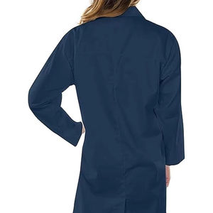 Blouse de laboratoire bleu marine pour femme, en coton et polyester tissé, uniforme d'hôpital, 3 poches, fermeture à boutons-pression, blouse médicale pour médecin - Product Image 5