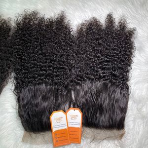 Disponible pour expédier des extensions de cheveux de trame de couleur noire bouclée birmane et HD lace Frontal 100% combo de cheveux vietnamiens bruts pour faire une perruque - Product Image 4