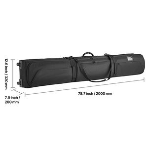 Borsa da Viaggio per Sci e Snowboard in Tessuto Oxford 600D Impermeabile, Imbottita con Chiusura a Fibbia, Fino a 190 cm, Accessorio per Viaggi Aerei - Product Image 5