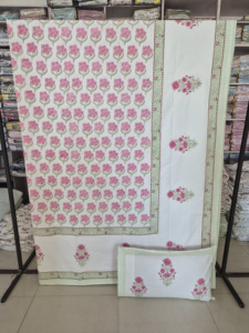 Juego de Sábanas de Algodón Percale de 300 Hilos, Tamaño King, con Estampado Artesanal, para Uso Doméstico, Hecho en India - Product Image 5