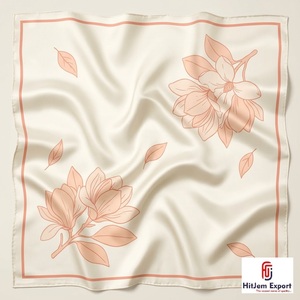 Custom Printed Womens Silk Scarf Lightweight Square Headscarf Luxury Textile OEM ODM Manufacturer Corsica Custom Fabric Products - Product Image 1