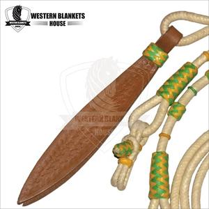 Vente chaude Anglais Course De Chevaux Inde Western Cuir Headstall Nylon Romel Rênes Rawhide Tressé Bleu Équitation Soins Articles - Product Image 3