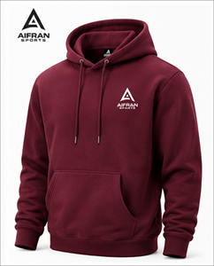 AIFRAN SPORTS Unisex Black Hooded <b>Zipper</b> <b>Sweatshirt</b> Front Pocket Regular Fit 100% Cotton Fleece Winter Casual Wear - Product Image 3