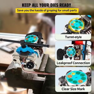 Herramienta abocinadora de líneas de freno de 45 grados para abocinado simple y doble, para tubos de 3/16'', 1/4'', 5/16'' y 3/8'' - Product Image 4