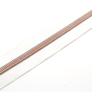 Fashion #5 Metallic Rose Gold Nylon <b>Zipper</b> Decorative <b>Zipper</b> for Handbags - Product Image 2