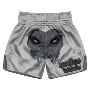 Shorts de boxe Muay Thai respirants et extensibles en polyester 100% de qualité supérieure, patch personnalisé OEM, vente en gros - Product Image 3