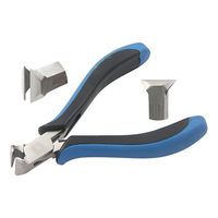 Cortadores de extremo de mandíbula lisa de doble punta de 120mm con mangos ergonómicos negro y azul para engarzar joyas pesca compatible con OEM