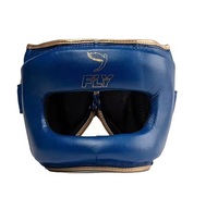 Kit de protection de boxe Fly Boxing Gear en cuir de vache véritable pour entraînement et sparring, comprenant des gants de boxe à lacets, une protection nasale, un protège-tête et un protège-guêtres.