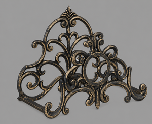 Vintage <b>Cast</b> Iron Garden Hose Holder Wall Mounted Decorative Hose Hanger Rack Outdoor Water Pipe Organizer Rustic Antique Scroll - Product Image 3