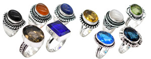 Mixed Gemstones <b>Ring</b> Lot / Bulk <b>rings</b> /Handmade Jewelry / Wholesale <b>Ring</b> / Mixed <b>Sizes</b> and <b>Adjustable</b> - Product Image 1