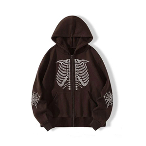 Sudaderas Deportivas Personalizadas para Hombre 100% Algodón, Sudaderas con Capucha de Invierno OEM con Logotipo de Letras con Pedrería, Sudaderas con Capucha con Pedrería para Hombre - Product Image 1