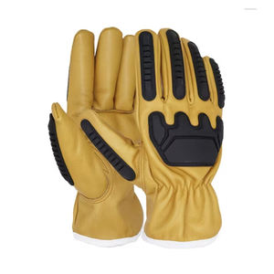 Gants de conduite en cuir imperméables compatibles avec les écrans tactiles, coupe-vent, marron noir, luxe, hiver, unisexe, par temps froid - Product Image 1